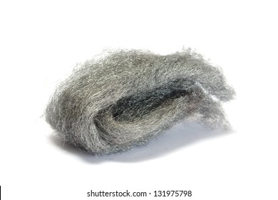 Steel Wire Wool Isolated On White