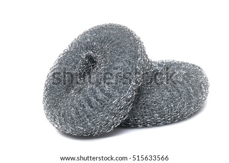 Steel wire wool isolated on a white background.