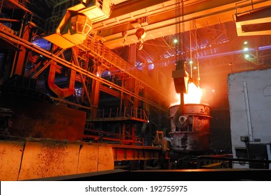 steel works, crane with stove busket - Powered by Shutterstock