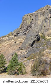 Steep Basalt Cliff In Central Washington In Fall