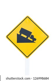 Steep grade hill traffic sign on white background - Shutterstock ID 126998684