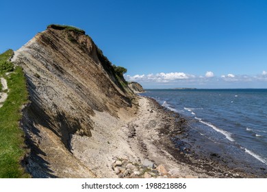 A Steep Hiking Trail Leads Up To Jagged Cliffs On The Shores Of The Limfjord In Northern Denmark