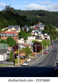 Steep Street In Dunedin, New Zealand