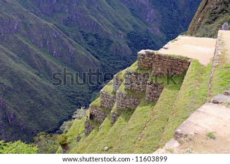 Steep Terraces at Machu Picchu, Peru