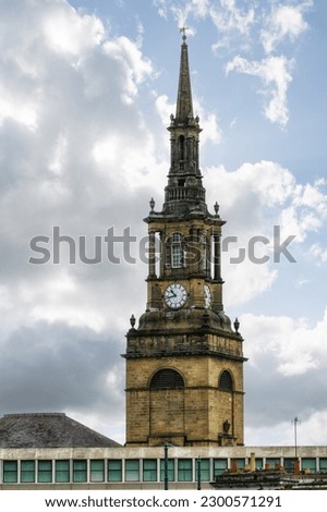 Steeple of All Saints Church, Lower Pilgrim Street, Newcastle upon Tyne, North East England.