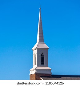 Steeple Arched Windows Against Blue Sky Stock Photo 1185844126 ...