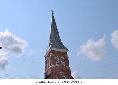 Steeple Of Old Church In Fort Recovery Ohio  