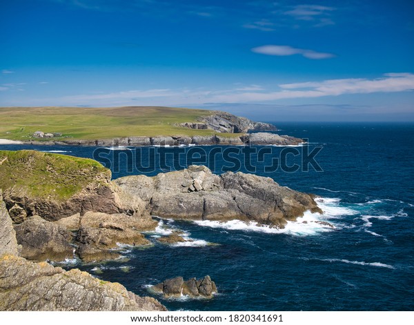 Steeply Inclined Eroded Rock Strata On Stock Photo 1820341691 