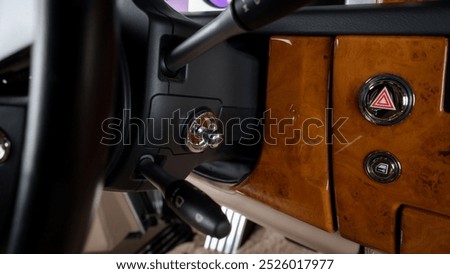 Steering column inside of a car