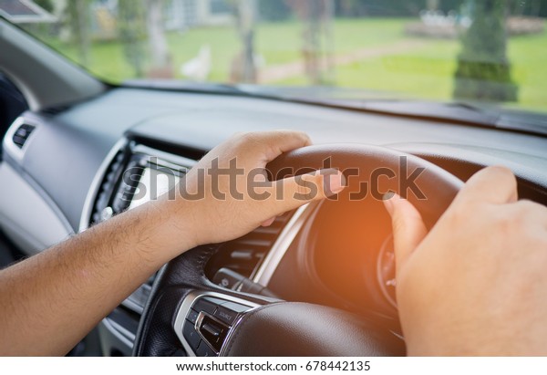 steering wheel car with
hand