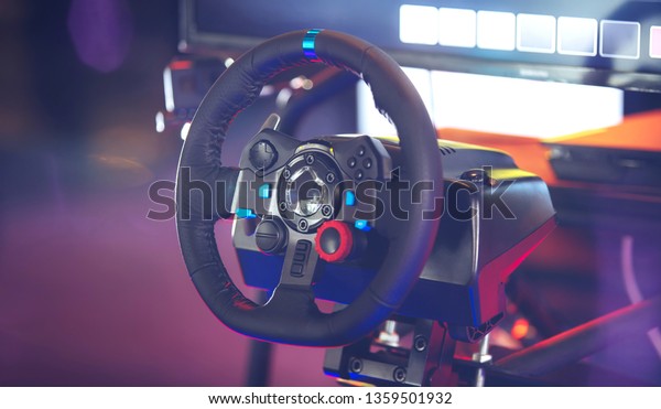 Steering wheel for driving game simulator,\
E-sport technology game\
entertainment