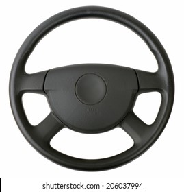 steering wheel isolated on white 