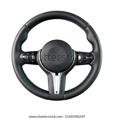 Steering wheel, isolated on the white background