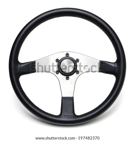 steering wheel isolated white background
