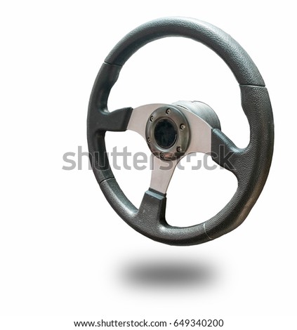Steering wheel isolated from white background
