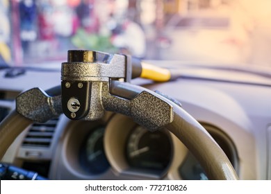 Steering Wheel Lock, Selective Focus.