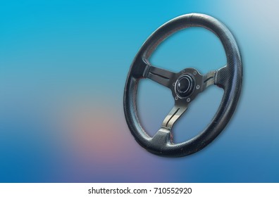 Steering wheel on background