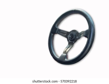 Steering wheel on a white background