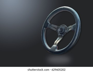 Steering wheel on a white background