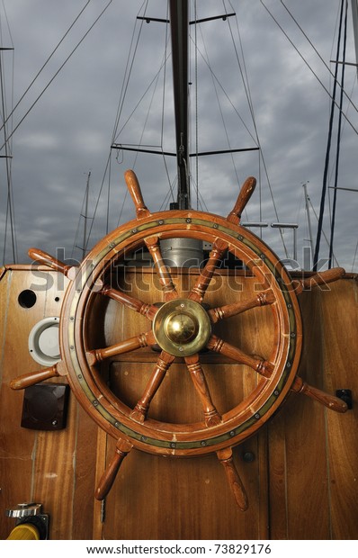 Steering Wheel Sailboat Stock Photo (edit Now) 73829176