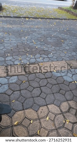 a steet with combination shape of paving block stone
