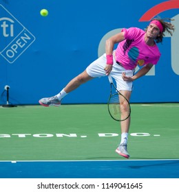Stefanos Tsitsipas (GRE) Defeats David Goffin (BEL) At The Citi Open Tennis Tournament On August 3, 2018 In Washington DC