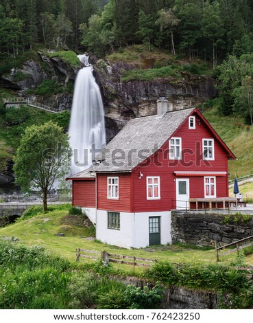 Similar – Steinsdalfossen in Norway