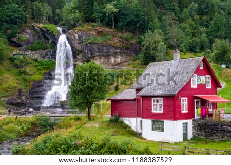 Similar – Steinsdalfossen in Norway