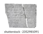 a stele from the Roman era with some inscriptions carved on a transparent background