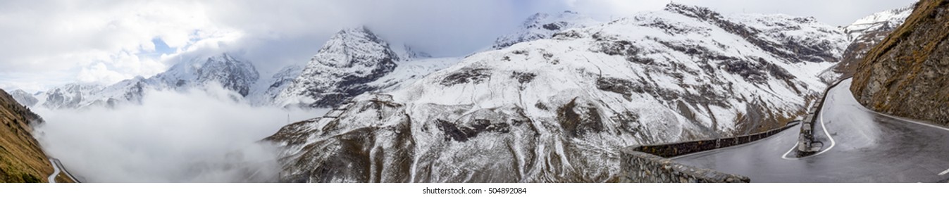 Stelvio Pass Mountains In Italy