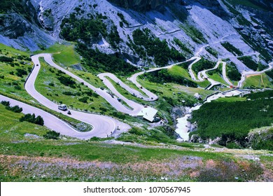 Stelvio Pass Road In Italy.