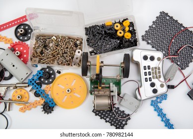 STEM or DIY science Kit set white background.