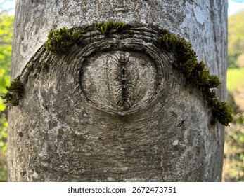 A stem with a node shaped like a human eye.