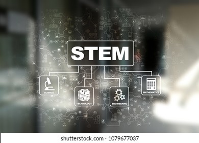 STEM. Science Technology Engineering Math. Sci-Tech. Tech. Business Concept.