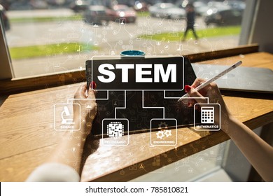 STEM. Science Technology Engineering Math. Sci-Tech. Tech. Business Concept. 