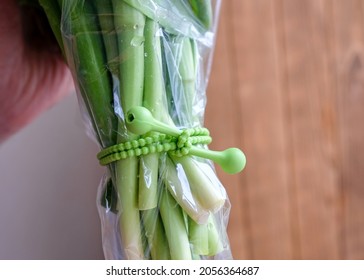 The Stems Of The Tulips Are Tied With A Special Silicone Cord. Floristics.