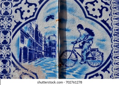 Stencil painting on the street wall. - Powered by Shutterstock