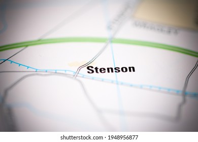 Stenson On A Geographical Map Of UK