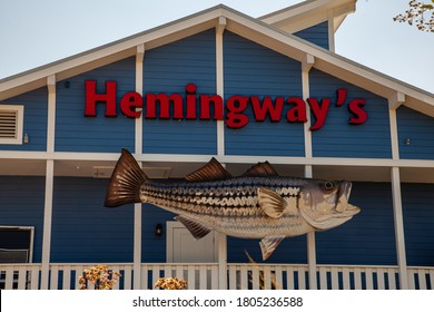 Stensville, MD, 08/18/2020: Hemingway's Restaurant Located Close To The Chesapeake Bay Bridge Is An Upscale Seafood Restaurant That Offers Scenic Landscape View Of The Bay Bridge From Eastern Shore