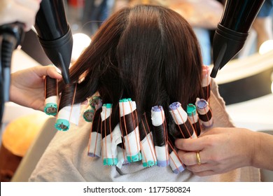 Step 8, After Allow The Perm Solution To Remain On The Hair For The Time, Unpluged And Use A Blow Dryer On It