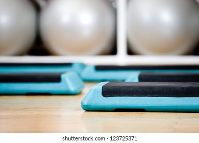 Step Boards And Gymnastic Balls In Sports Class