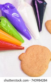 Step By Step. Learning How To Make And Decorate Halloween Cookie Decorating Class.