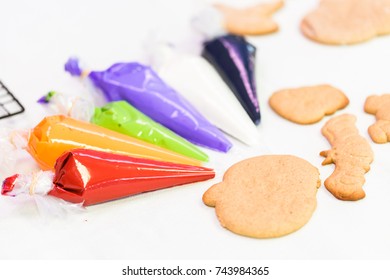 Step By Step. Learning How To Make And Decorate Halloween Cookie Decorating Class.