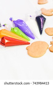 Step By Step. Learning How To Make And Decorate Halloween Cookie Decorating Class.