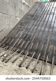 step concrete construction on process house buiding