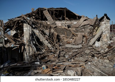 STEPANAKERT, ARTSAKH - Nov 05, 2020: A House Ruined During A Missile Strike On Stepanakert By Azerbaijani Armed Forces