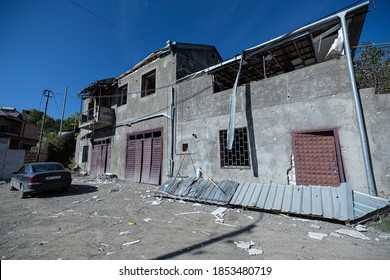 STEPANAKERT, ARTSAKH - Nov 05, 2020: Aftermath Of A Missile Strike On Stepanakert By Azerbaijani Armed Forces