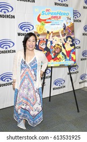 Stephanie Sheh Attends DC Super Hero Girls Press Room At Wondercon In Anaheim Convention Center On April 2 2017. 