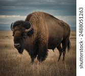 The steppe bison, also known as the steppe wisent (Bison priscus), was an extinct relative of modern bison. These massive herbivores roamed the mammoth steppe grasslands of Europe, Central Asia, 