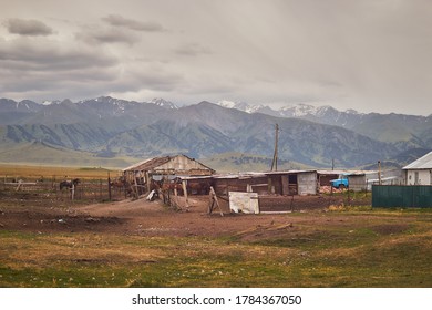 Steppes Of Karkara With Grazing Animals. Kazakhstan